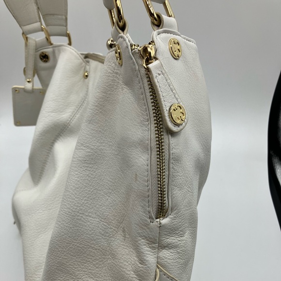EMMA FOX tote satchel large HANDBAG White Leather Shoulder & Handle - Picture 8 of 16